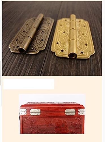 CZDYUF 2 бр Златни Панти Железни Декоративни Старинни Дървени Бижута за Подарък Кутия за Вино Калъф Мебелни Аксесоари (Цвят: Месинг)