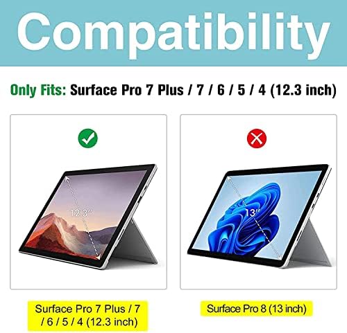 Калъф-клавиатура ProCase за Surface Pro 7 Plus (2021)/ Pro 7 (2019) /Pro 6 (2018) /Pro 5 (2017)/Pro 4 (2015) 12,3-инчов таблет в комплект с 13-13,3-инчов калъф за лаптоп