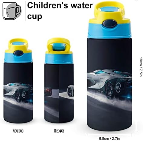 Чаша-Термос 500 ml Синя Случайна Автомобилна Бутилка За Вода С Соломинкой За Спорт И Пътувания