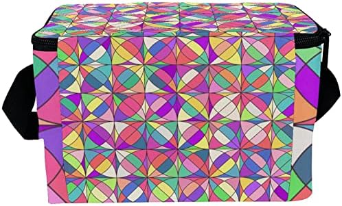 Дамски Чанта за обяд GUEROTKR, Кутия за Обяд за мъже, Дамски Кутия за Обяд, абстрактни цветни геометрични художествен решетеста модел