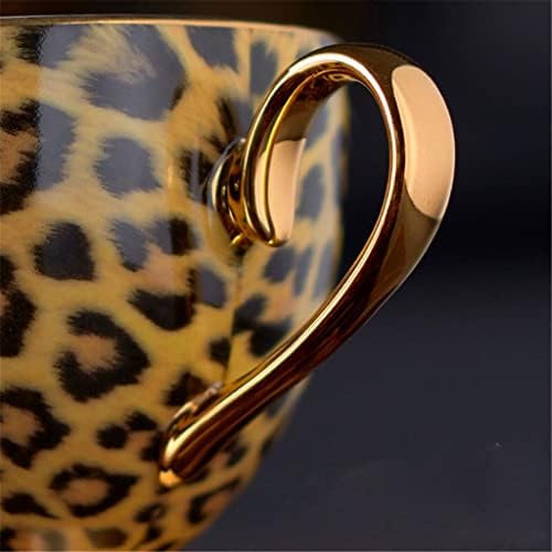 Кафе сервиз от костен порцелан с леопардовым модел LKYBOA, Порцелан чай, чаша, Керамична чаша, Сахарница, набор за приготвяне на сметана, чайник (Цвят: A, размер: както е показано на фигурата)