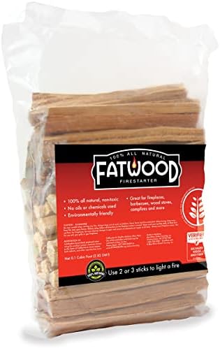 FATWOOD - Оригиналната пръчка за разпалване на огъня, разжигайте огън само с помощта на 2 пръчки, направени от сухи дървесни пънове, чанта с тегло 4 паунда (1)