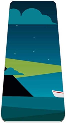 Дебела подложка за йога Siebzeh Lighthouse Green Cove Премиум-клас, в екологично Чист Гумена подложка за здраве и фитнес, нескользящий мат за всички видове упражнения, йога и пилатес (72 x 24x 6 мм)