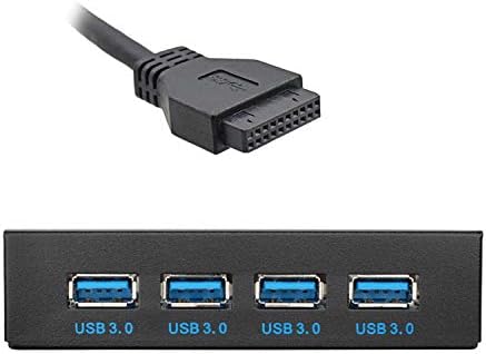 Cablecc USB 3.0 ХЪБ с 4 Порта на Предния Панел на дънната платка 20Pin Кабел за 3,5 , Отделение за гъвкави дискове
