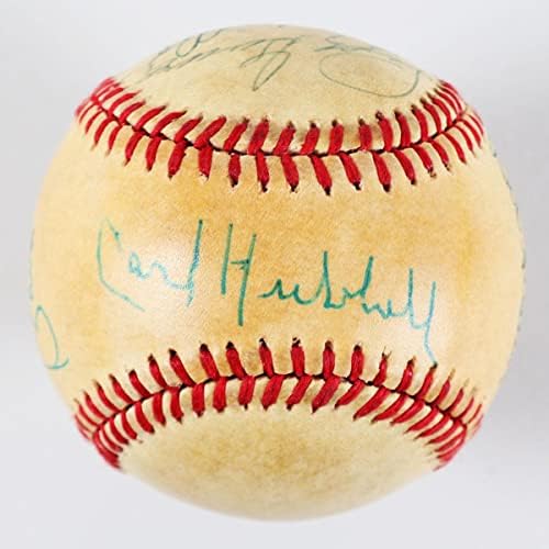 Хоферс подписа бейзболен договор (6) с Карл Хаббеллом, Левти Гомесом и др – COA JSA - Бейзболни топки с автографи