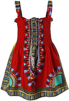 MODNTOGA / Бебешка Рокля в африканския стил За малки Момичета, Дашики, Облекло в Анкара, Рокля Без Ръкави на Бретелях, Облекла в стил Бохо За Малки Момичета