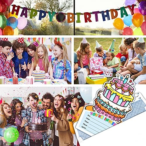 Hafhue, 15 БР., Покани Картички във формата на торта за рожден Ден с Конвертами, Забавни Покани на Парти в чест на рождения Ден за Момичета и Момчета, За Малки деца, Тийней