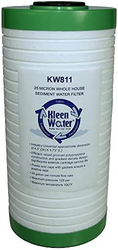 Заменяеми филтър за вода KleenWater KW811, Съвместим с AO Смит AO-WH-PREL, Whirlpool WHKF-GD25BB, Комплект от 4