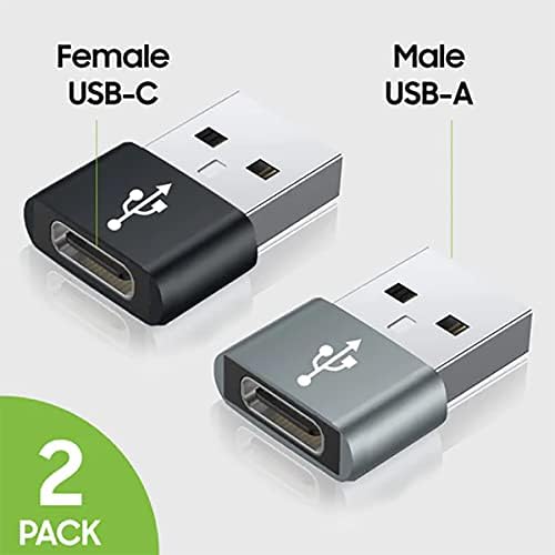 Бърз USB адаптер-C за свързване към USB-порт, който е съвместим с вашите LeEco Le Max 2 за зарядни устройства, синхронизация, OTG-устройства, като клавиатура, мишка, Zip, геймпад, pd (2 опаковки)
