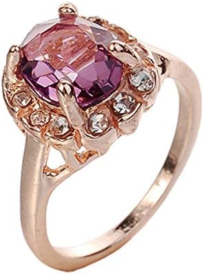 2023 Нова индивидуалност, просто ретро инкрустированное кристали многоцветное пръстен, женски накити, прост пръстен с диамант (син, 7)