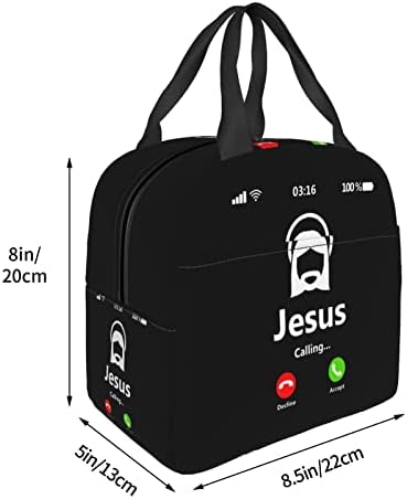 SwpWab Jesus is Calling Christian многократна употреба Портативен Пакет за Bento С Удебелени Изолация От Фолио, Както За мъже, Така И За Жени