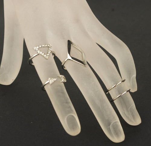 Магазин Phonphisai, 5 бр./компл., пръстен на китката с дължина до средата на midi, пръстен на пръста си, злато, сребро, тампон на върха на пръста, цвят сребрист