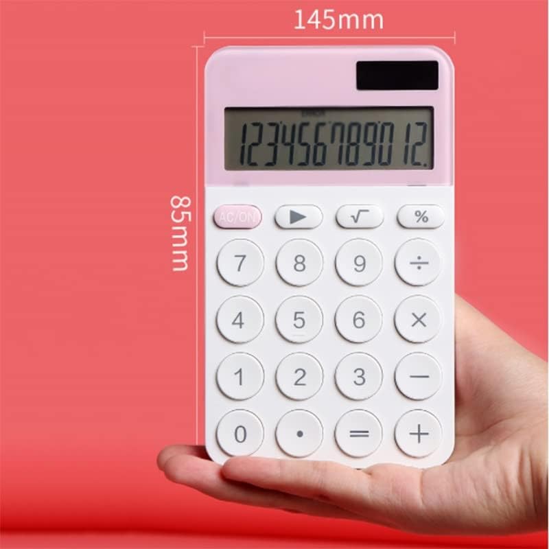 MJWDP Слънчев калкулатор Многофункционален Студентски Счетоводство изпит Специален Финансов Калкулатор Сладко Малко Калкулатор 12-цифрен дисплей (Цвят: E, размер