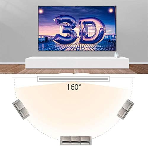 XXXDXDP 100/120 инчов Прожекционен Екран Диагонал на екрана 16:9 от бял dacron, монтиран на стената Видеопроекционный Екран за домашно кино (Размер: 120 см)