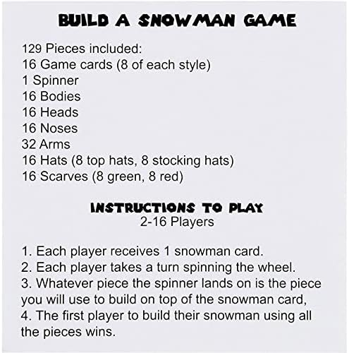 Семейни Коледни Игри на 16 играчи Събери Снежен човек, Аксесоари за празнични Партита, Определени за командния игри за Деца и Възрастни