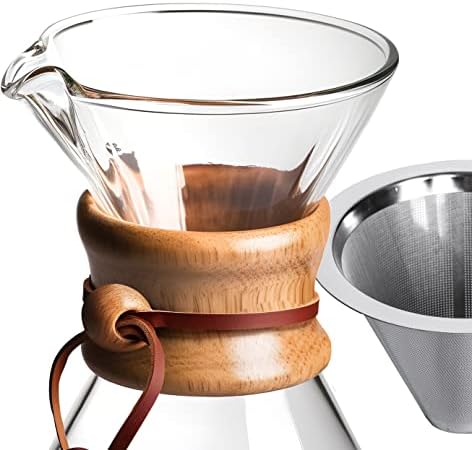 Набор за приготвяне на кафе AGOGO Pour Over Класическа серия с Филтър 10 Чаши Тънка форма