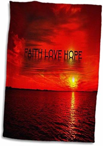 Триизмерна фигура на Вярата, Любовта и Надеждата на Алом Флоридском залез слънце - Кърпи (twl-204571-3)