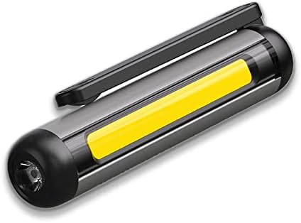 Led фенерче Portek с магнитна акумулаторна дръжка - джобен размер ръчно фенерче EDC за ежедневната работа с КОЧАН-прожектором, червени светлини за аварийни SOS, ротация на 360 °, USB, C, 5 режима на осветлението (сив)