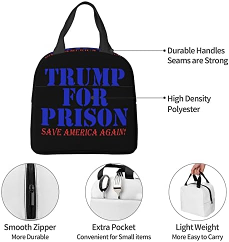 SwpWab Тръмп for Prison за многократна употреба Портативен Пакет за Бэнто От Фолио С Удебелени Изолация, Както За Мъже, Така И За Жени