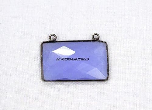 Devgemsandjewels 2 бр., лилаво или Красив осмоъгълник 15X25 мм, черен, с двойно покритие, Фасетиран bezel, Съединител за окачване - на цена на едро.