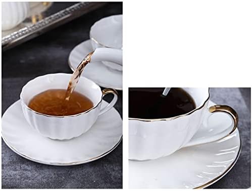 универсален набор от кафе чаши от бяла керамика в пном пен, чаша за мляко, Порцеланов комплект за закуска от костен порцелан, кана (Цвят: както е показано на снимката размер: A)