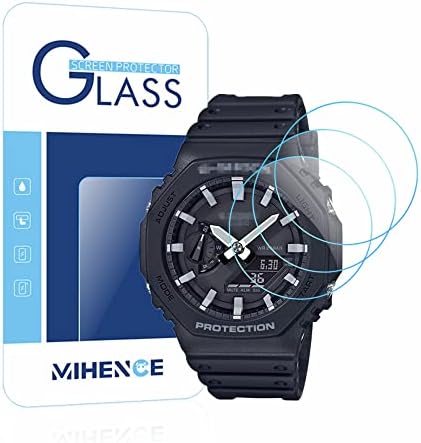MIHENCE (3ШТ) Mihence е Съвместим със защитно фолио CASIO GA-2100, екран от закалено стъкло на премиум-клас, със защита от надраскване 9H