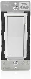 Универсален led димер Leviton DW6HD-1BZ Decora Smart Wi-Fi капацитет от 600 W, работи с Алекса, Концентратор не се изисква, 1 пакет, бял