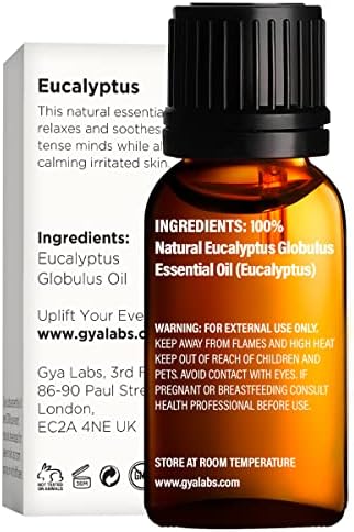 Кафе масло за растежа на косата и Етерично масло от Евкалипт за набиране на Обектите - Чисти Етерични масла за Терапевтични клас - 2x10 мл - Gya Labs