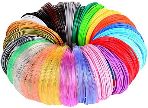 24 цветни Пълнители направления за 3D-химикалки PLA, всеки цвят по 20 метра, с общо 480 фута, опаковка с 4 капачки за отпечатъци от Mika3D