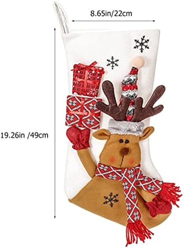 ABOOFAN Коледен Отглеждане Камина Окачен на Отглеждане с Елени Украшение Коледни Чорапи, Чорап Подарък Пакет Торбичка за Бонбони Чанта за Коледен Празник Украса на Коледната Елха