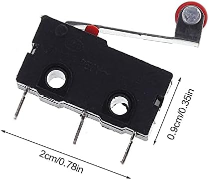 P82D Нормално Circuited Сачмен лост Концевого ключ Micro KW12-3 - (Цвят: черен)