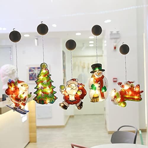 NC Коледни Декоративни Светлини, Празнична аранжировка на Витрини на Магазина Макет на Сцената Лампа за Присоске дрънкулки PlaneSanta
